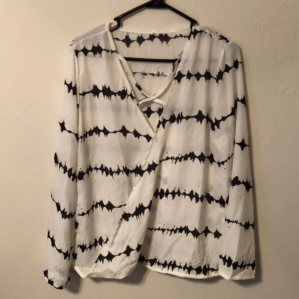 Deep V Long Sleeve Blouse NWOT